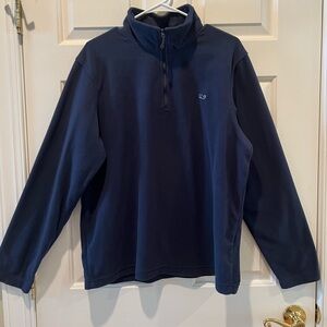 Vineyard Vines Men’s Navy Quarter Zip Fleece Pull Over Size Medium